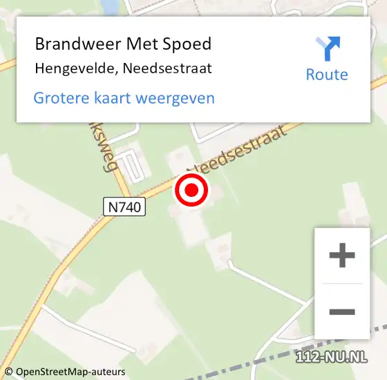 Locatie op kaart van de 112 melding: Brandweer Met Spoed Naar Hengevelde, Needsestraat op 9 mei 2014 19:57