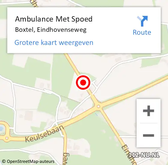 Locatie op kaart van de 112 melding: Ambulance Met Spoed Naar Boxtel, Eindhovenseweg op 18 juni 2020 04:04