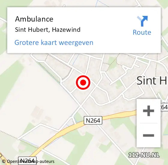 Locatie op kaart van de 112 melding: Ambulance Sint Hubert, Hazewind op 1 oktober 2013 12:36