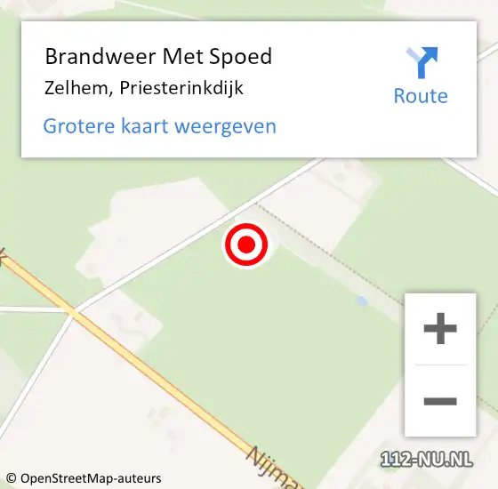 Locatie op kaart van de 112 melding: Brandweer Met Spoed Naar Zelhem, Priesterinkdijk op 9 mei 2014 20:23