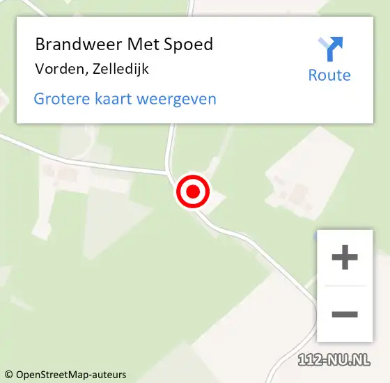 Locatie op kaart van de 112 melding: Brandweer Met Spoed Naar Vorden, Zelledijk op 9 mei 2014 20:42