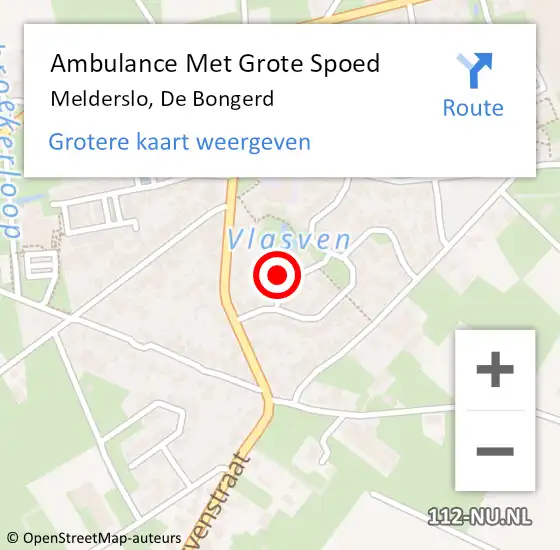 Locatie op kaart van de 112 melding: Ambulance Met Grote Spoed Naar Melderslo, De Bongerd op 9 mei 2014 21:00