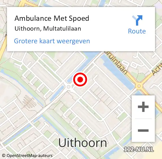 Locatie op kaart van de 112 melding: Ambulance Met Spoed Naar Uithoorn, Multatulilaan op 18 juni 2020 15:35