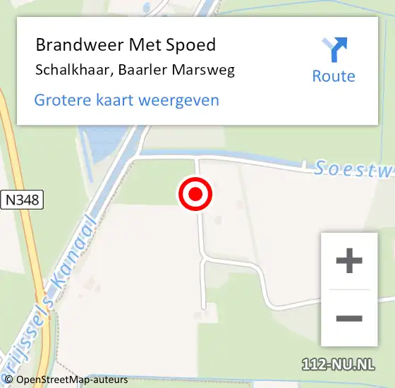 Locatie op kaart van de 112 melding: Brandweer Met Spoed Naar Schalkhaar, Baarler Marsweg op 9 mei 2014 21:25