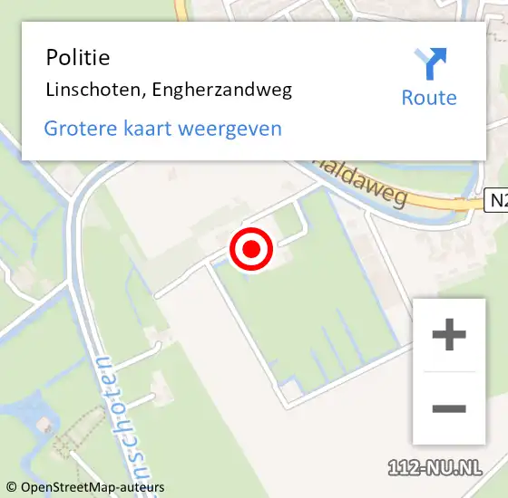 Locatie op kaart van de 112 melding: Politie Linschoten, Engherzandweg op 18 juni 2020 21:03