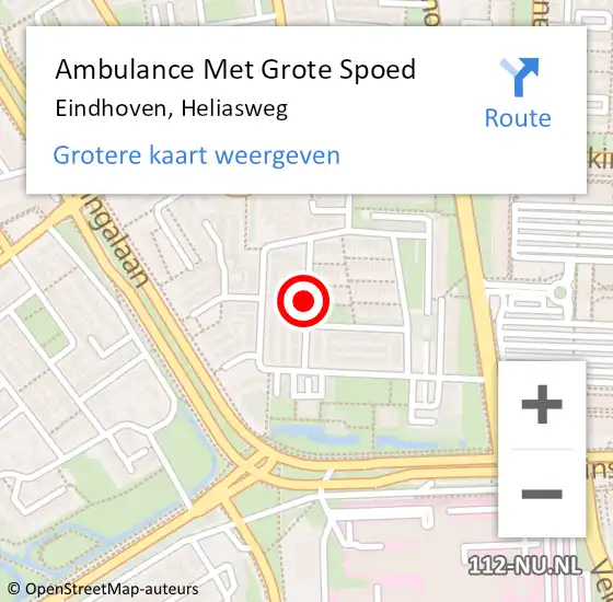 Locatie op kaart van de 112 melding: Ambulance Met Grote Spoed Naar Eindhoven, Heliasweg op 18 juni 2020 21:23