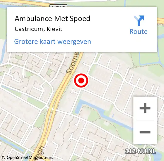 Locatie op kaart van de 112 melding: Ambulance Met Spoed Naar Castricum, Kievit op 18 juni 2020 21:31