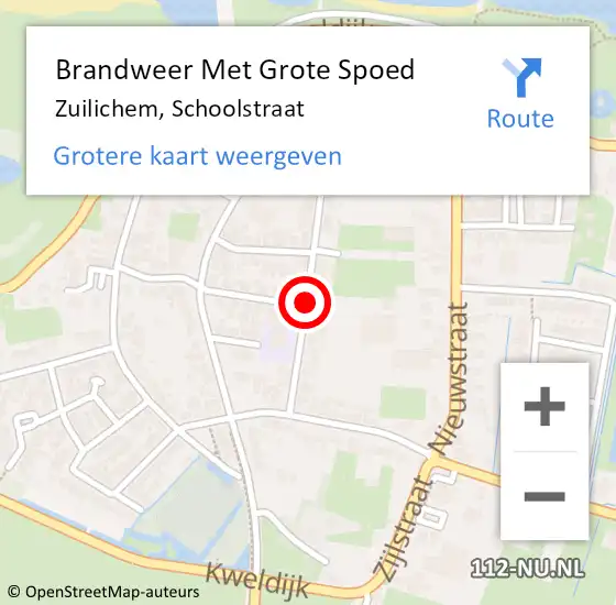 Locatie op kaart van de 112 melding: Brandweer Met Grote Spoed Naar Zuilichem, Schoolstraat op 19 juni 2020 03:24