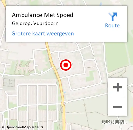 Locatie op kaart van de 112 melding: Ambulance Met Spoed Naar Geldrop, Vuurdoorn op 19 juni 2020 08:19