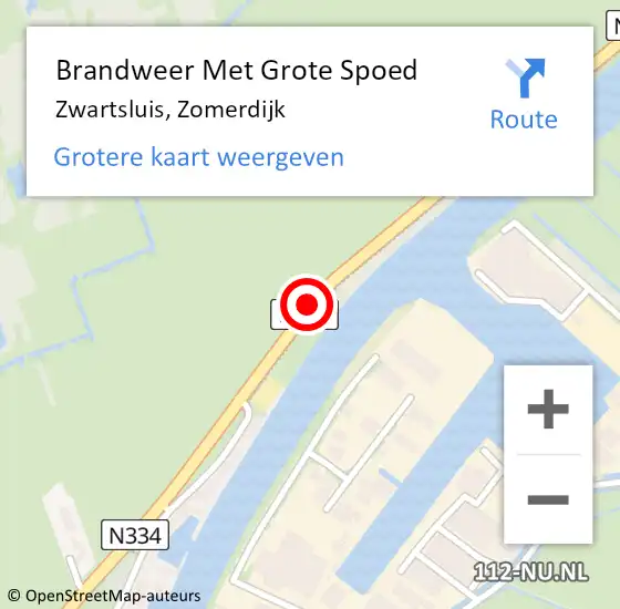 Locatie op kaart van de 112 melding: Brandweer Met Grote Spoed Naar Zwartsluis, Zomerdijk op 19 juni 2020 09:54