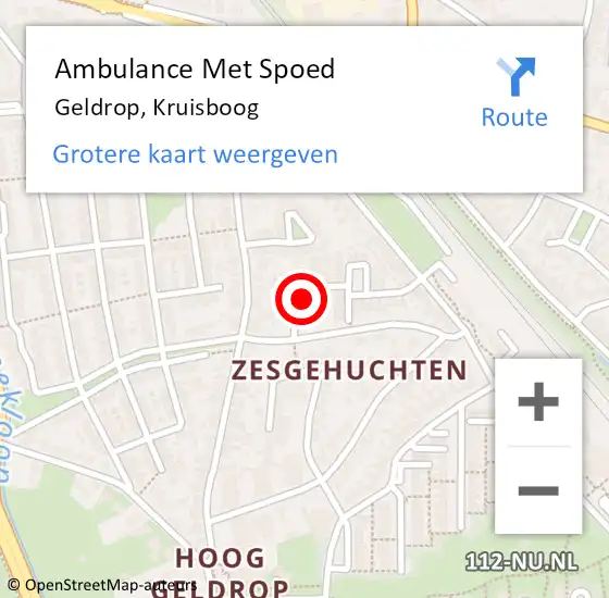 Locatie op kaart van de 112 melding: Ambulance Met Spoed Naar Geldrop, Kruisboog op 19 juni 2020 10:03