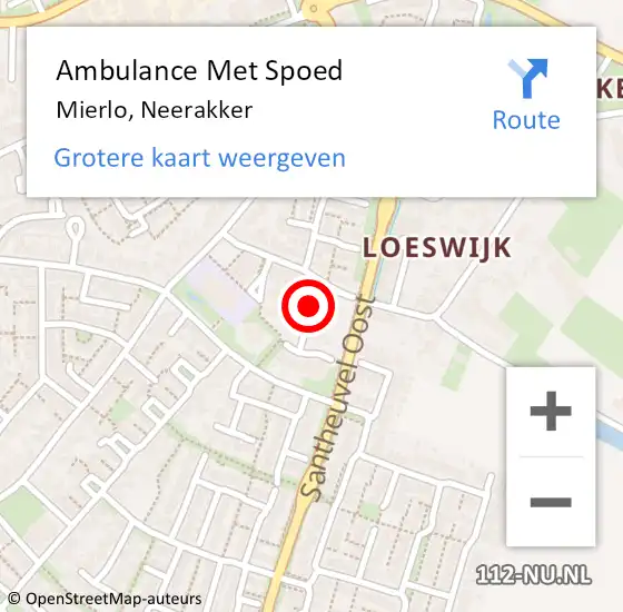 Locatie op kaart van de 112 melding: Ambulance Met Spoed Naar Mierlo, Neerakker op 19 juni 2020 10:38