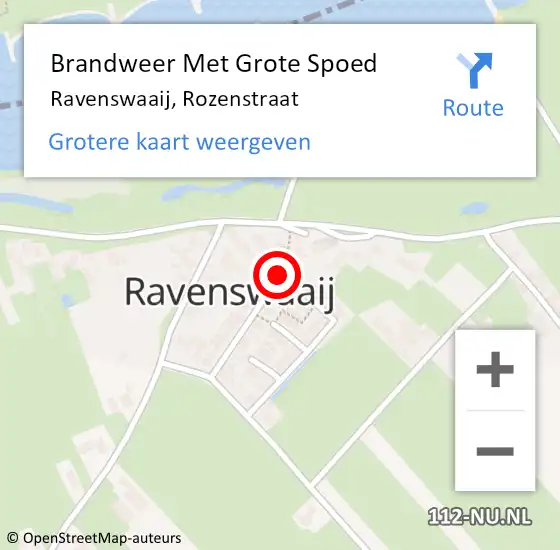 Locatie op kaart van de 112 melding: Brandweer Met Grote Spoed Naar Ravenswaaij, Rozenstraat op 19 juni 2020 12:53