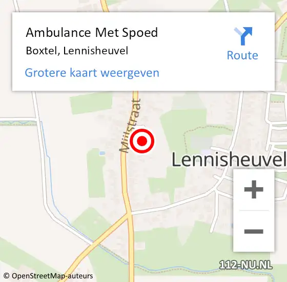 Locatie op kaart van de 112 melding: Ambulance Met Spoed Naar Boxtel, Lennisheuvel op 19 juni 2020 14:10