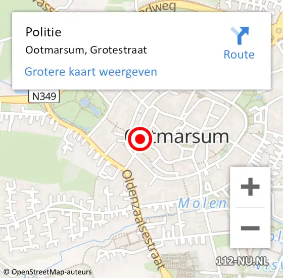 Locatie op kaart van de 112 melding: Politie Ootmarsum, Grotestraat op 19 juni 2020 14:40