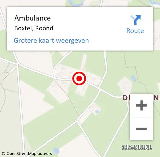 Locatie op kaart van de 112 melding: Ambulance Boxtel, Roond op 19 juni 2020 15:20