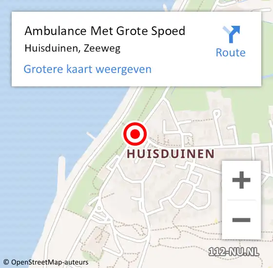 Locatie op kaart van de 112 melding: Ambulance Met Grote Spoed Naar Huisduinen, Zeeweg op 19 juni 2020 15:24