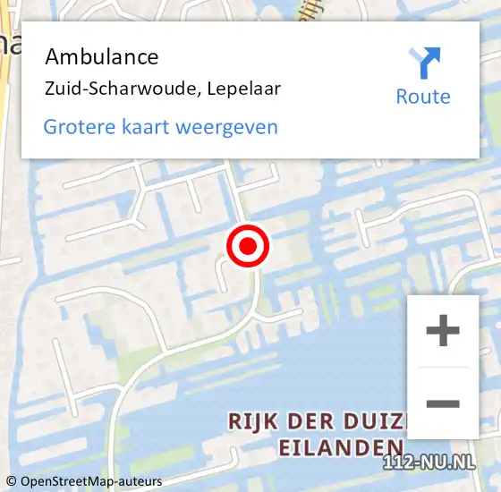 Locatie op kaart van de 112 melding: Ambulance Zuid-Scharwoude, Lepelaar op 19 juni 2020 15:56