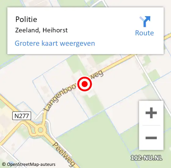 Locatie op kaart van de 112 melding: Politie Zeeland, Heihorst op 19 juni 2020 16:21