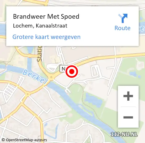 Locatie op kaart van de 112 melding: Brandweer Met Spoed Naar Lochem, Kanaalstraat op 19 juni 2020 16:47