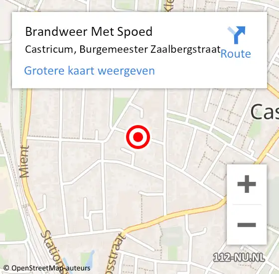 Locatie op kaart van de 112 melding: Brandweer Met Spoed Naar Castricum, Burgemeester Zaalbergstraat op 19 juni 2020 17:07