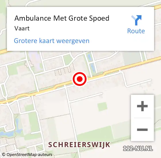 Locatie op kaart van de 112 melding: Ambulance Met Grote Spoed Naar Vaart op 19 juni 2020 22:55