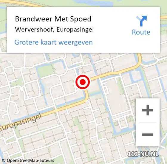 Locatie op kaart van de 112 melding: Brandweer Met Spoed Naar Wervershoof, Europasingel op 19 juni 2020 23:13