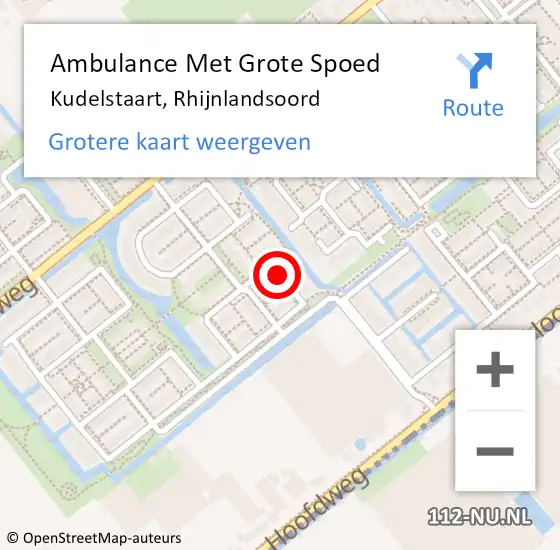 Locatie op kaart van de 112 melding: Ambulance Met Grote Spoed Naar Kudelstaart, Rhijnlandsoord op 20 juni 2020 00:04