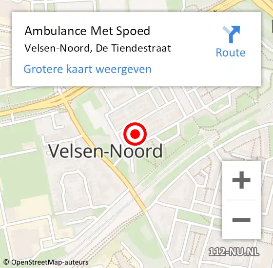 Locatie op kaart van de 112 melding: Ambulance Met Spoed Naar Velsen-Noord, De Tiendestraat op 20 juni 2020 01:54