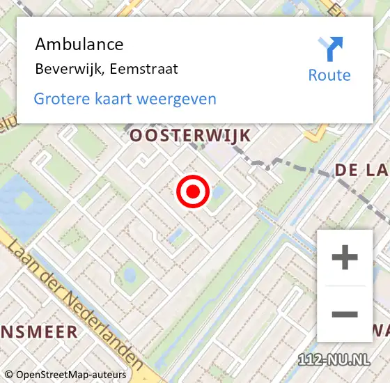 Locatie op kaart van de 112 melding: Ambulance Beverwijk, Eemstraat op 20 juni 2020 02:52