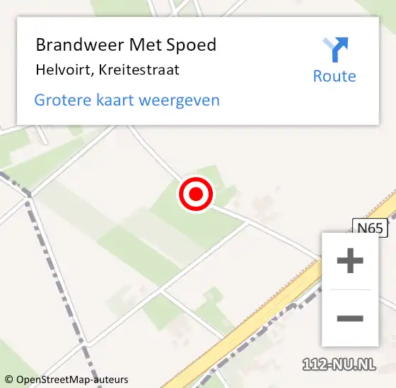 Locatie op kaart van de 112 melding: Brandweer Met Spoed Naar Helvoirt, Kreitestraat op 20 juni 2020 09:00