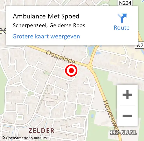 Locatie op kaart van de 112 melding: Ambulance Met Spoed Naar Scherpenzeel, Gelderse Roos op 20 juni 2020 09:35
