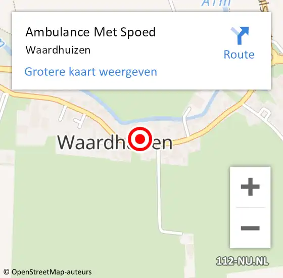 Locatie op kaart van de 112 melding: Ambulance Met Spoed Naar Waardhuizen op 20 juni 2020 10:10