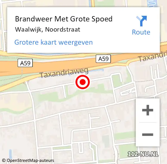 Locatie op kaart van de 112 melding: Brandweer Met Grote Spoed Naar Waalwijk, Noordstraat op 20 juni 2020 10:31