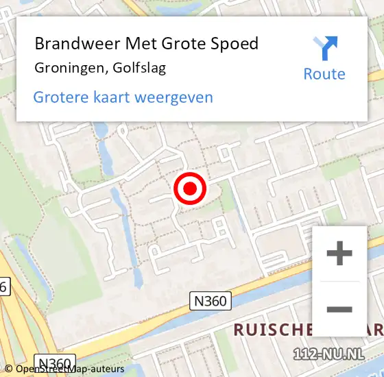 Locatie op kaart van de 112 melding: Brandweer Met Grote Spoed Naar Groningen, Golfslag op 20 juni 2020 11:31