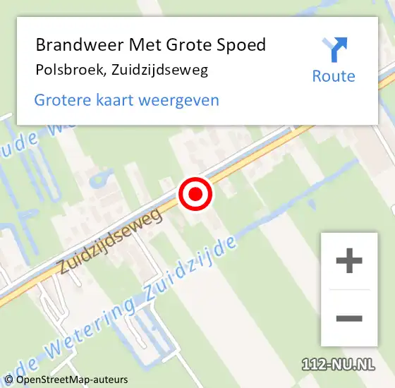 Locatie op kaart van de 112 melding: Brandweer Met Grote Spoed Naar Polsbroek, Zuidzijdseweg op 10 mei 2014 02:45