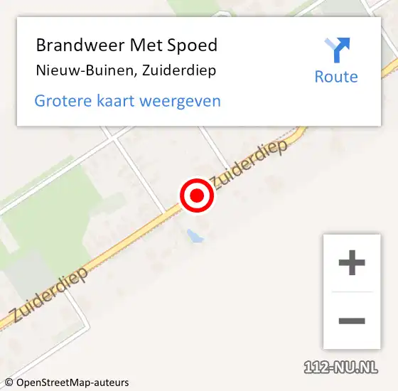 Locatie op kaart van de 112 melding: Brandweer Met Spoed Naar Nieuw-Buinen, Zuiderdiep op 20 juni 2020 13:04