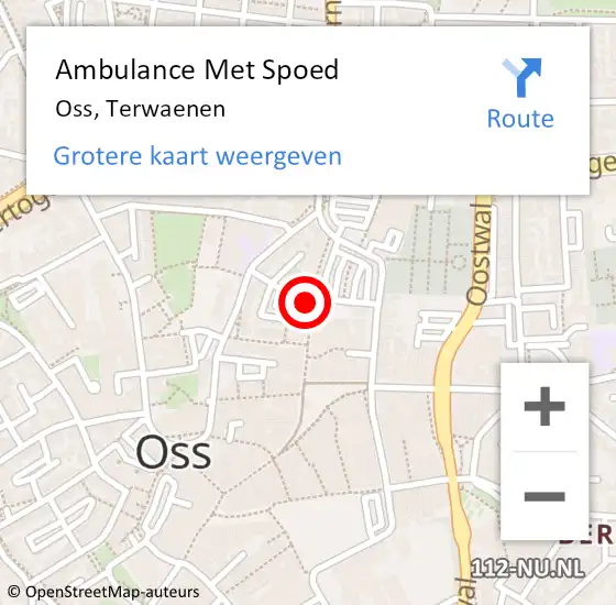 Locatie op kaart van de 112 melding: Ambulance Met Spoed Naar Oss, Terwaenen op 20 juni 2020 14:15