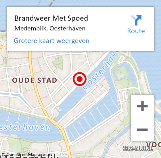 Locatie op kaart van de 112 melding: Brandweer Met Spoed Naar Medemblik, Oosterhaven op 20 juni 2020 14:51