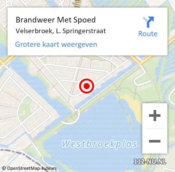 Locatie op kaart van de 112 melding: Brandweer Met Spoed Naar Velserbroek, L. Springerstraat op 20 juni 2020 15:03