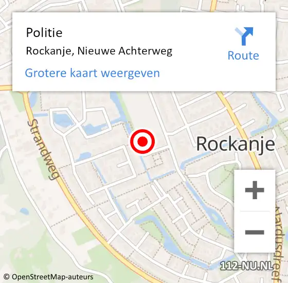 Locatie op kaart van de 112 melding: Politie Rockanje, Nieuwe Achterweg op 20 juni 2020 15:14