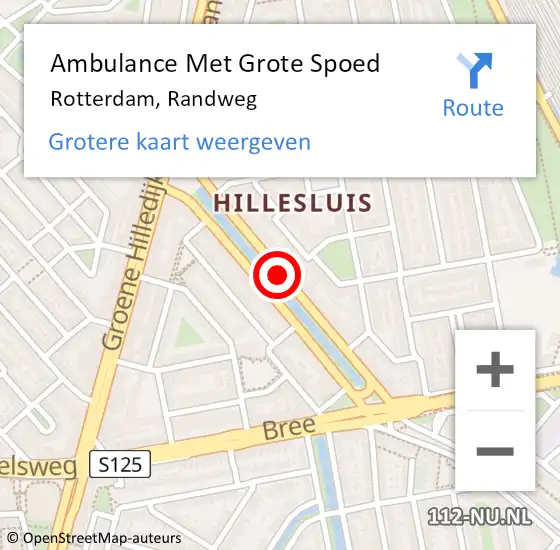 Locatie op kaart van de 112 melding: Ambulance Met Grote Spoed Naar Rotterdam, Randweg op 20 juni 2020 17:41