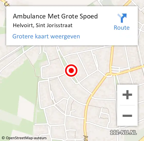 Locatie op kaart van de 112 melding: Ambulance Met Grote Spoed Naar Helvoirt, Sint Jorisstraat op 20 juni 2020 18:33