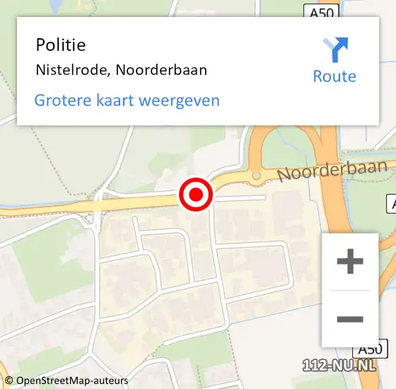 Locatie op kaart van de 112 melding: Politie Nistelrode, Noorderbaan op 20 juni 2020 19:06