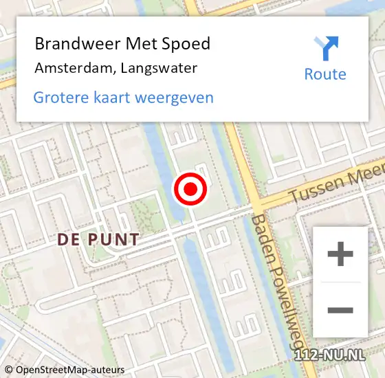 Locatie op kaart van de 112 melding: Brandweer Met Spoed Naar Amsterdam, Langswater op 20 juni 2020 19:42