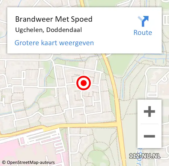 Locatie op kaart van de 112 melding: Brandweer Met Spoed Naar Ugchelen, Doddendaal op 20 juni 2020 19:57