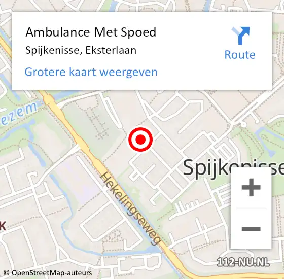 Locatie op kaart van de 112 melding: Ambulance Met Spoed Naar Spijkenisse, Eksterlaan op 20 juni 2020 21:52