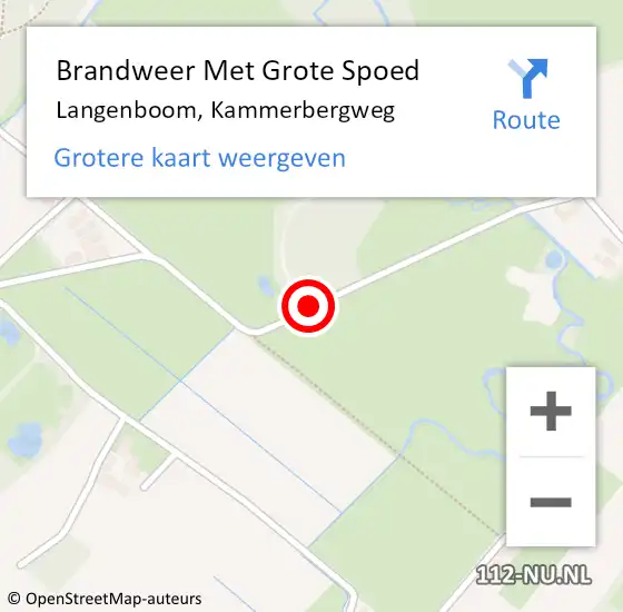 Locatie op kaart van de 112 melding: Brandweer Met Grote Spoed Naar Langenboom, Kammerbergweg op 21 juni 2020 00:47