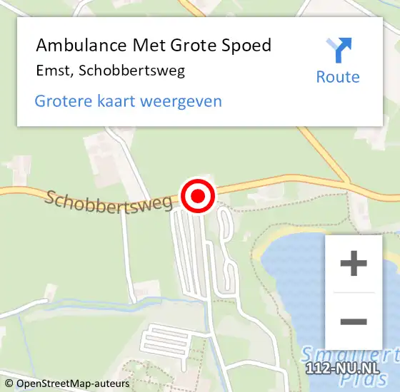 Locatie op kaart van de 112 melding: Ambulance Met Grote Spoed Naar Emst, Schobbertsweg op 21 juni 2020 00:53