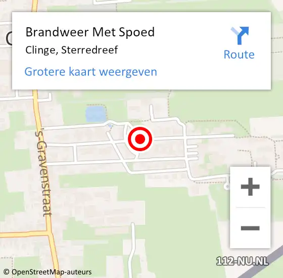 Locatie op kaart van de 112 melding: Brandweer Met Spoed Naar Clinge, Sterredreef op 21 juni 2020 07:33